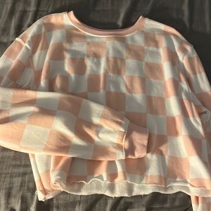 Light pink and white cropped sweater